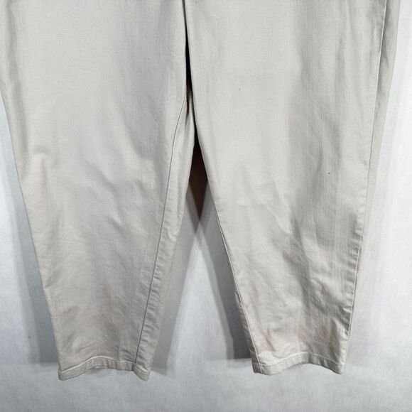 Soft Surroundings Plus Size 2X Pants Crop Ankle Elastic‎ Light Khaki Cotton 328 - Picture 4 of 8